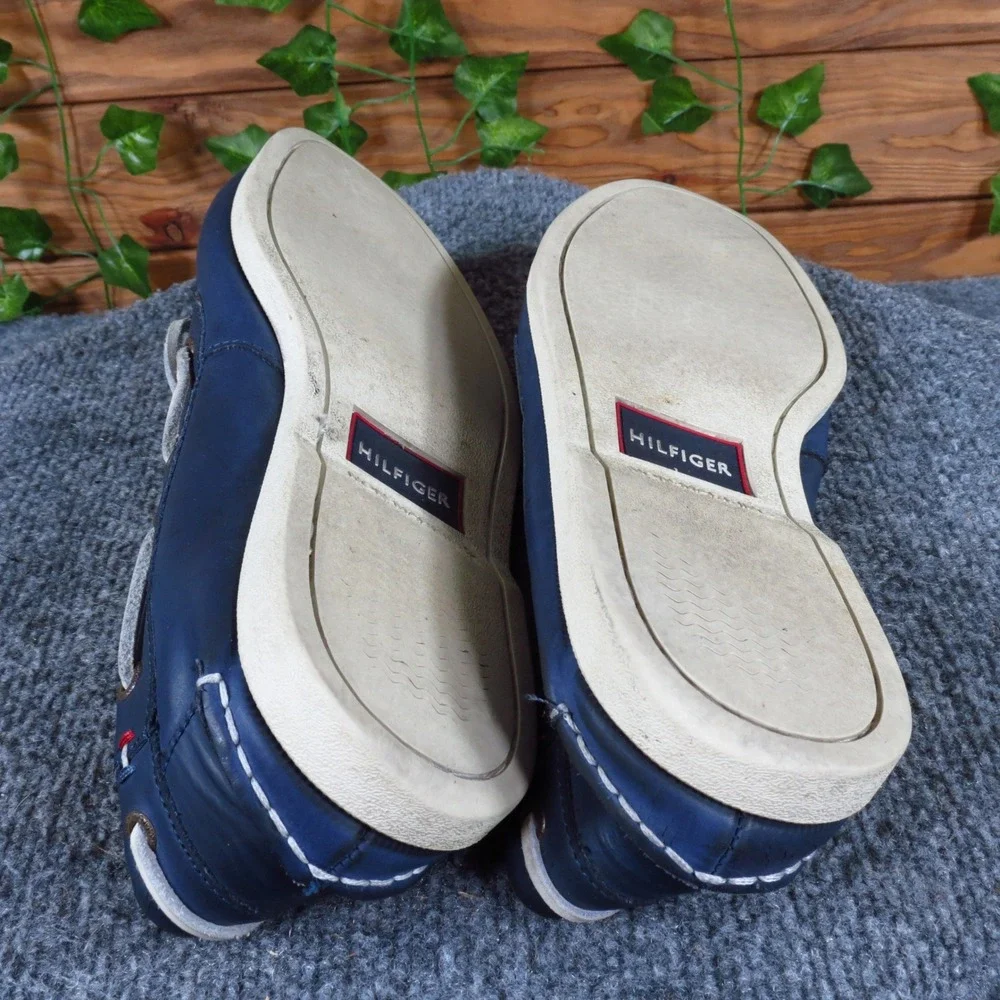 Tommy Hilfiger Boat Men Casual‎ Boat Shoe Size 10 Nautical Leather Blue